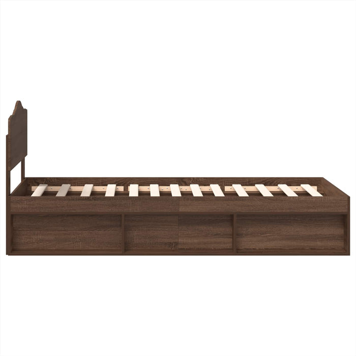 Struttura del letto Rovere Marrone 75 x 190 cm Pino massello 3412967