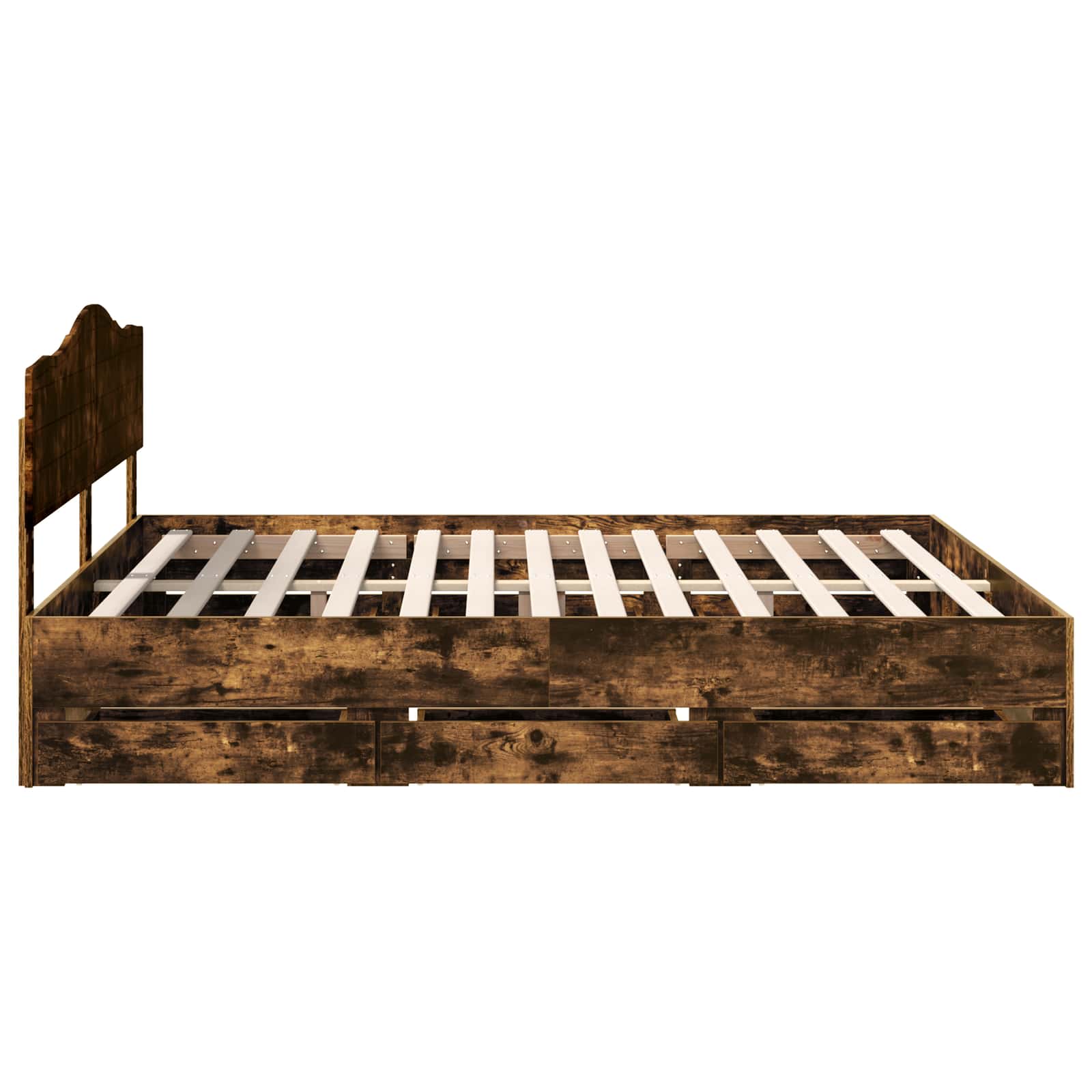 Struttura del letto con cassetto Rovere fumé 200 x 200 cm 3412974