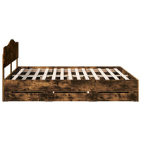 Struttura del letto con cassetto Rovere fumé 200 x 200 cm 3412974