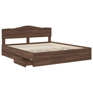 Struttura del letto con cassetto Rovere Marrone 200 x 200 cm 3412976