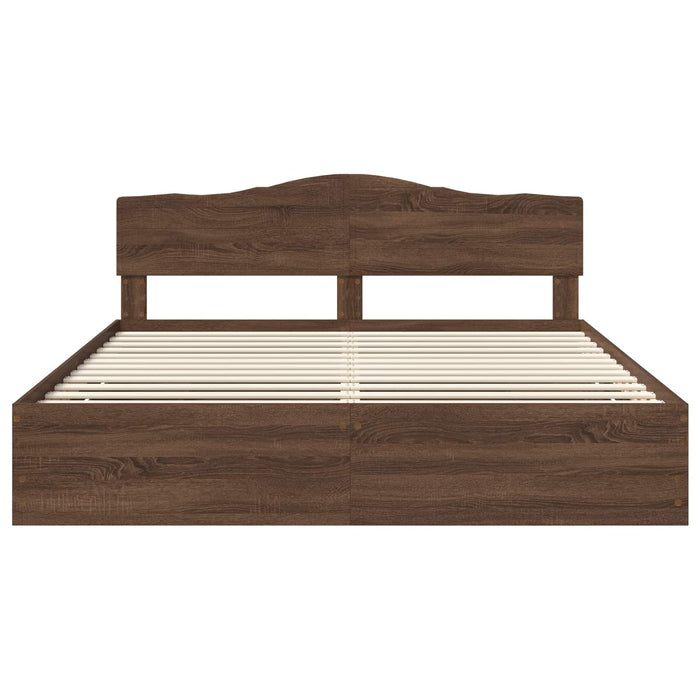 Struttura del letto con cassetto Rovere Marrone 200 x 200 cm 3412976