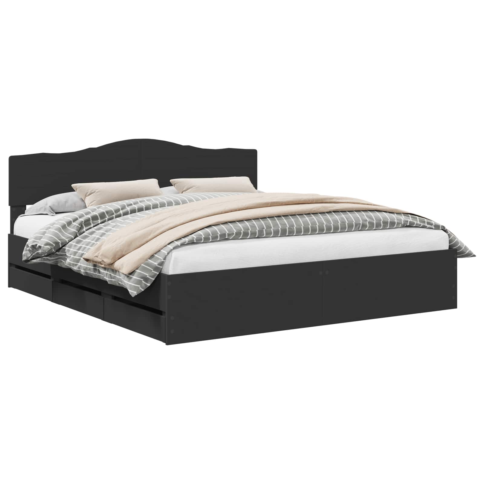 Struttura del letto Nero 180 x 200 cm Legno Ingegnerizzato 3412978