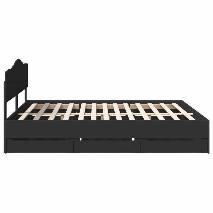 Struttura del letto Nero 180 x 200 cm Legno Ingegnerizzato 3412978