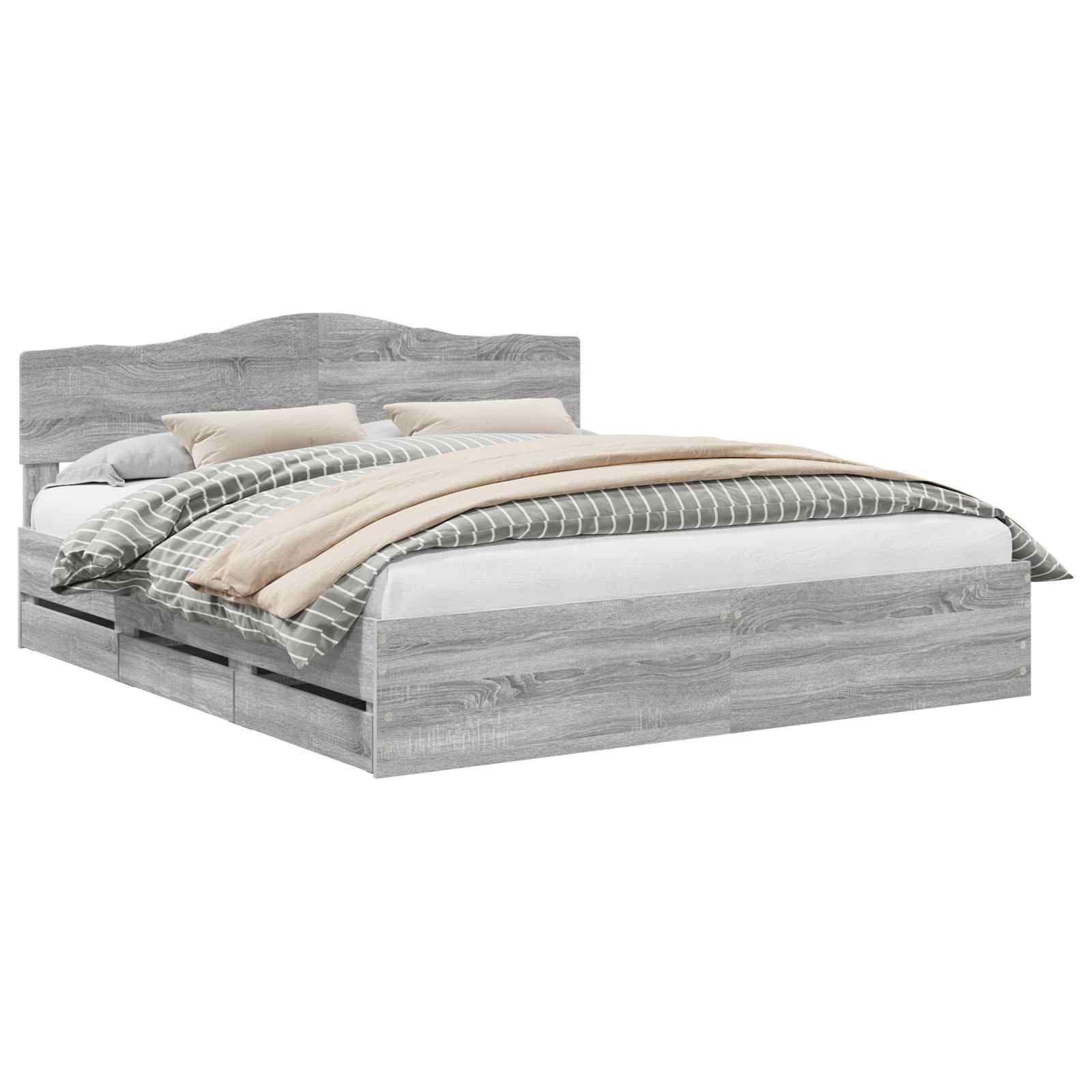 Struttura del letto con cassetto Grigio Sonoma 180 x 200 cm 3412982