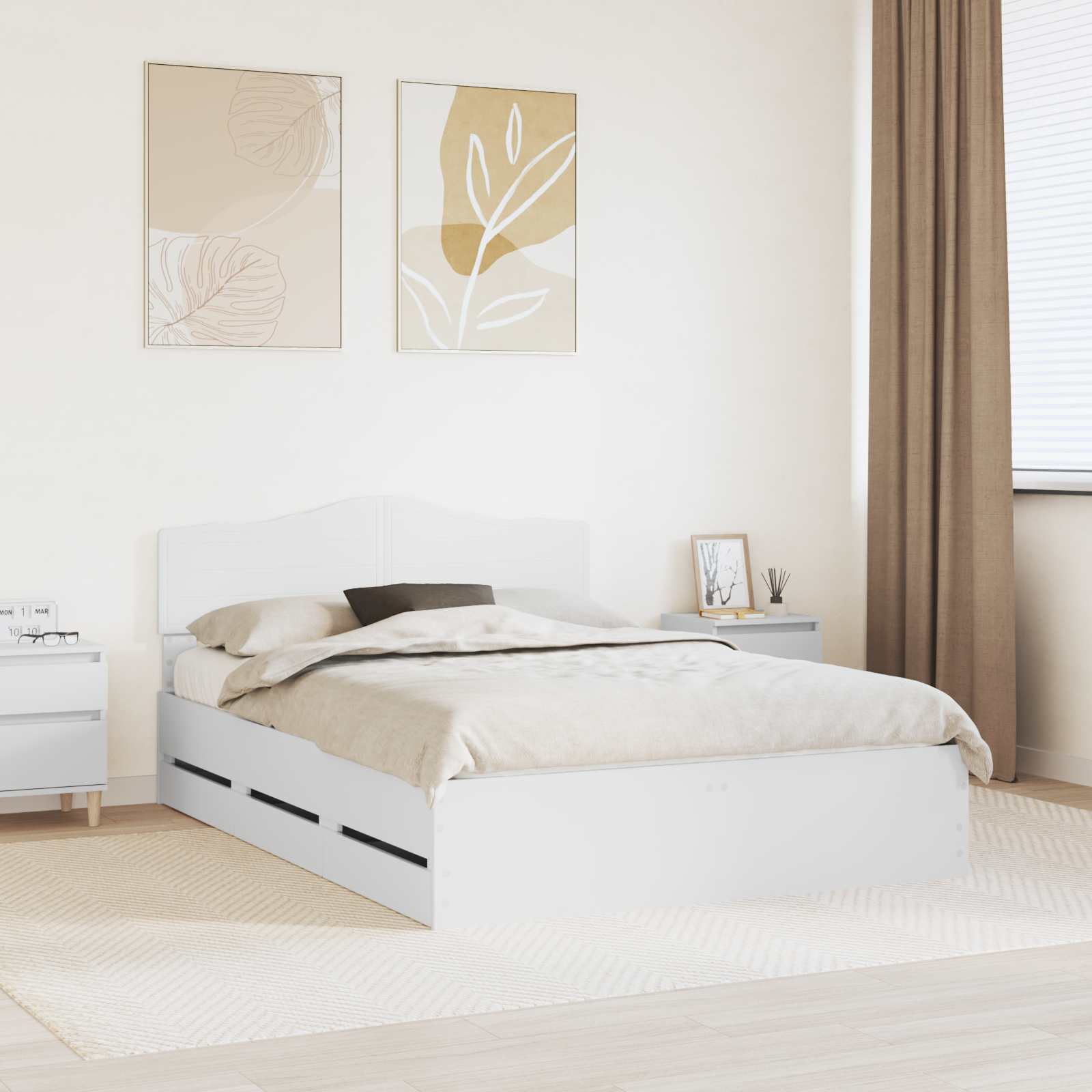 Struttura del letto Bianco 140 x 200 cm Legno Ingegnerizzato 3413005