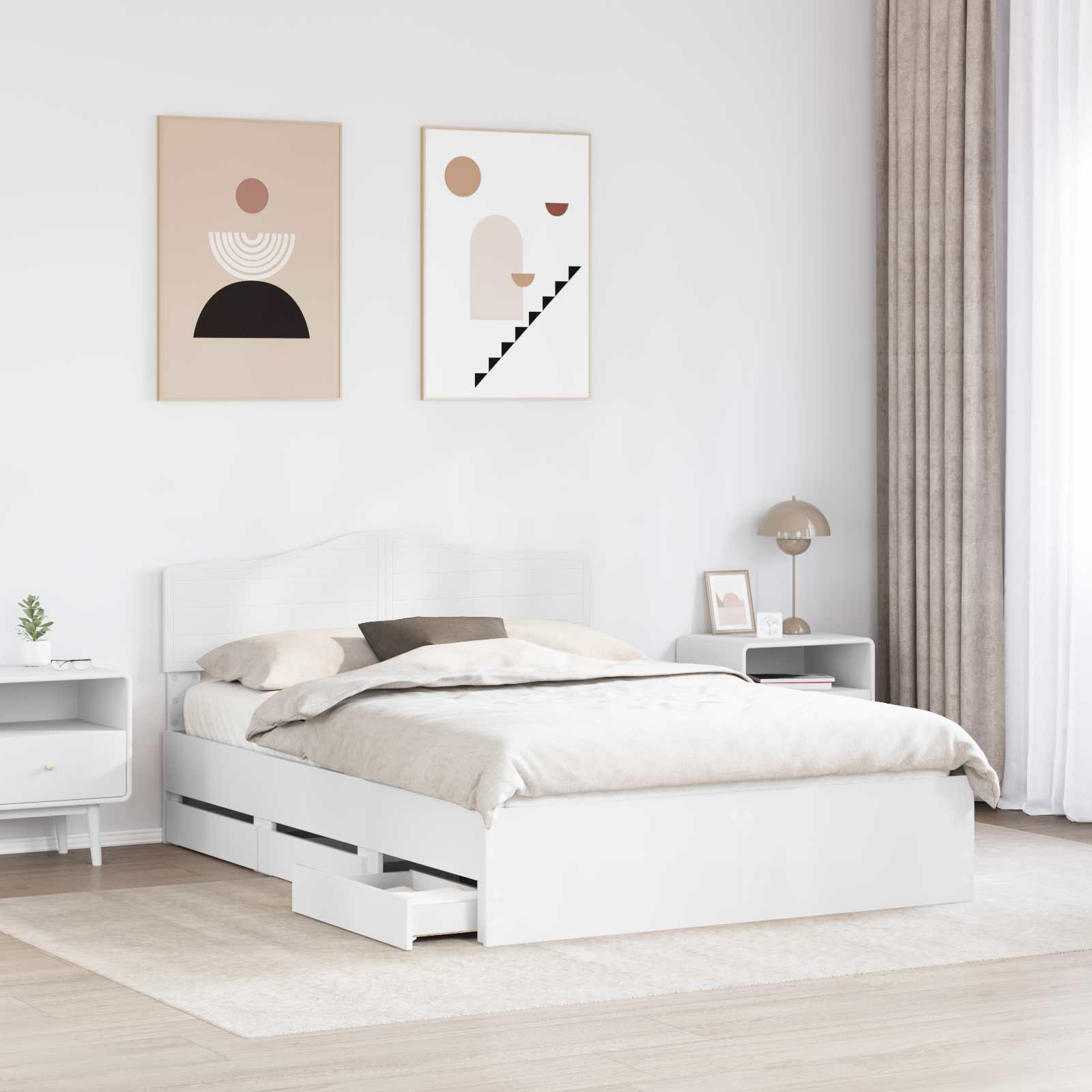 Struttura del letto Bianco 140 x 200 cm Legno Ingegnerizzato 3413005