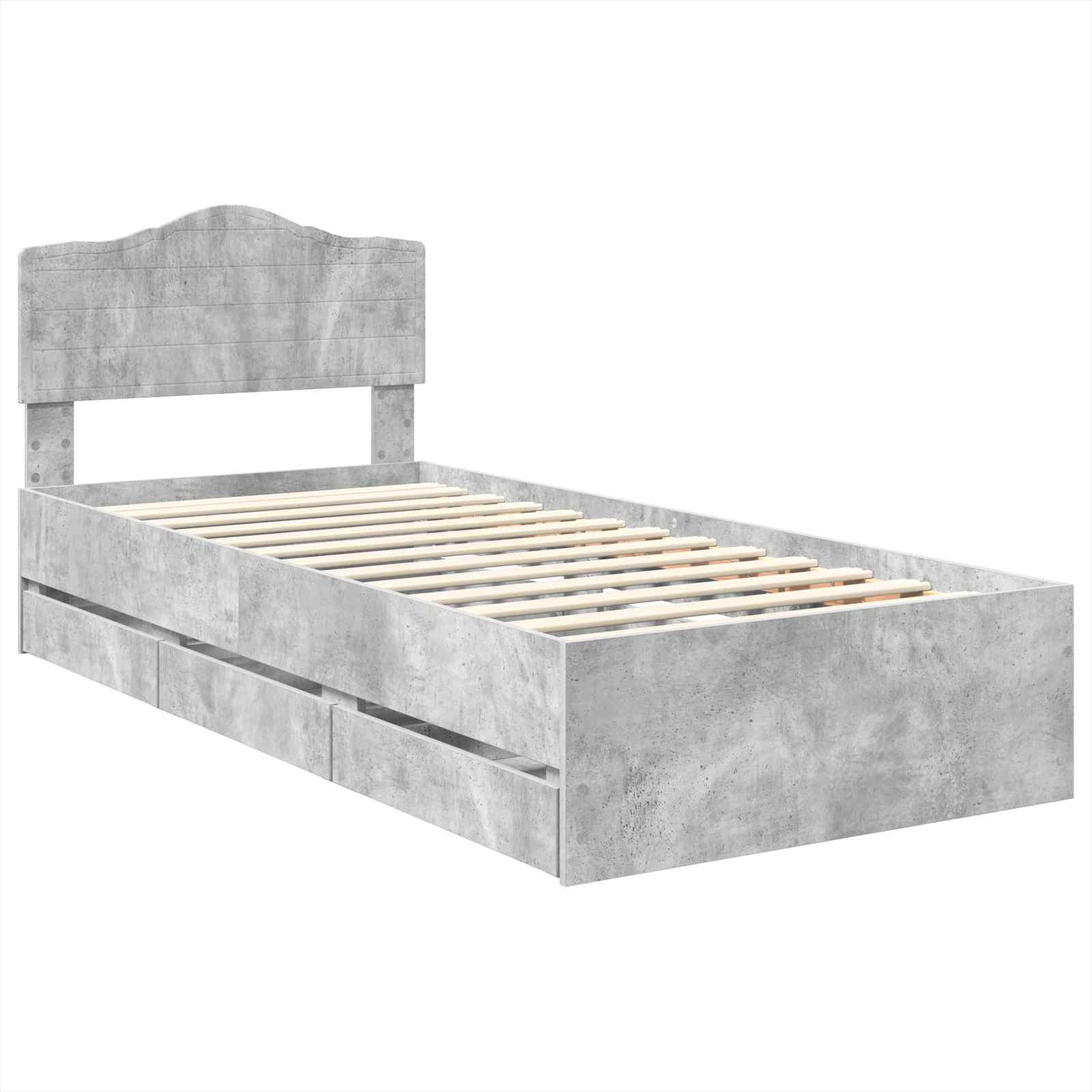 Struttura del letto con cassetto Grigio cemento 90 x 190 cm 3413043