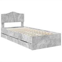 Struttura del letto con cassetto Grigio cemento 90 x 190 cm 3413043
