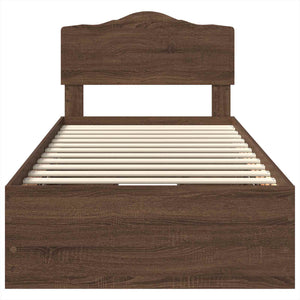 Struttura del letto con cassetto Rovere Marrone 90 x 190 cm 3413046