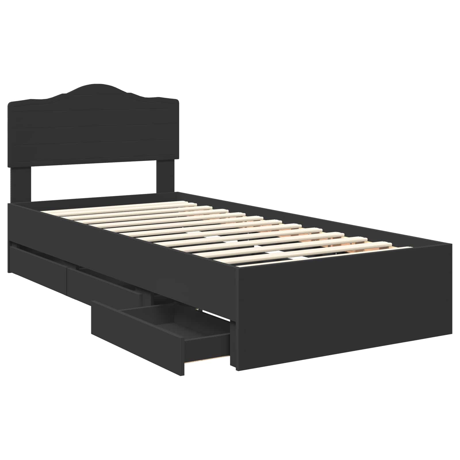 Struttura del letto Nero 90 x 200 cm Legno Ingegnerizzato 3413048