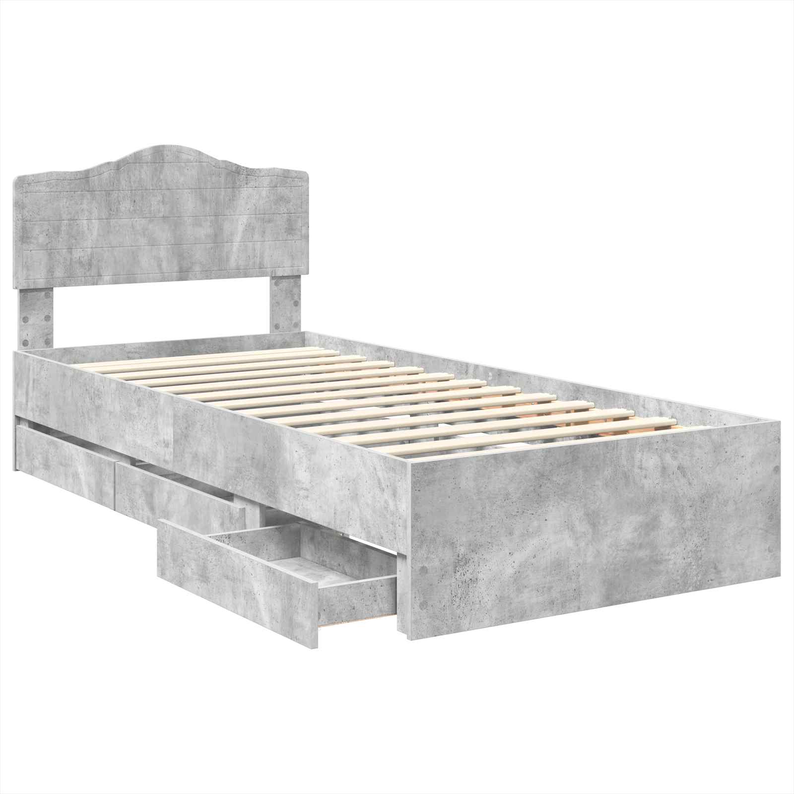 Struttura del letto con cassetto Grigio cemento 90 x 200 cm 3413050