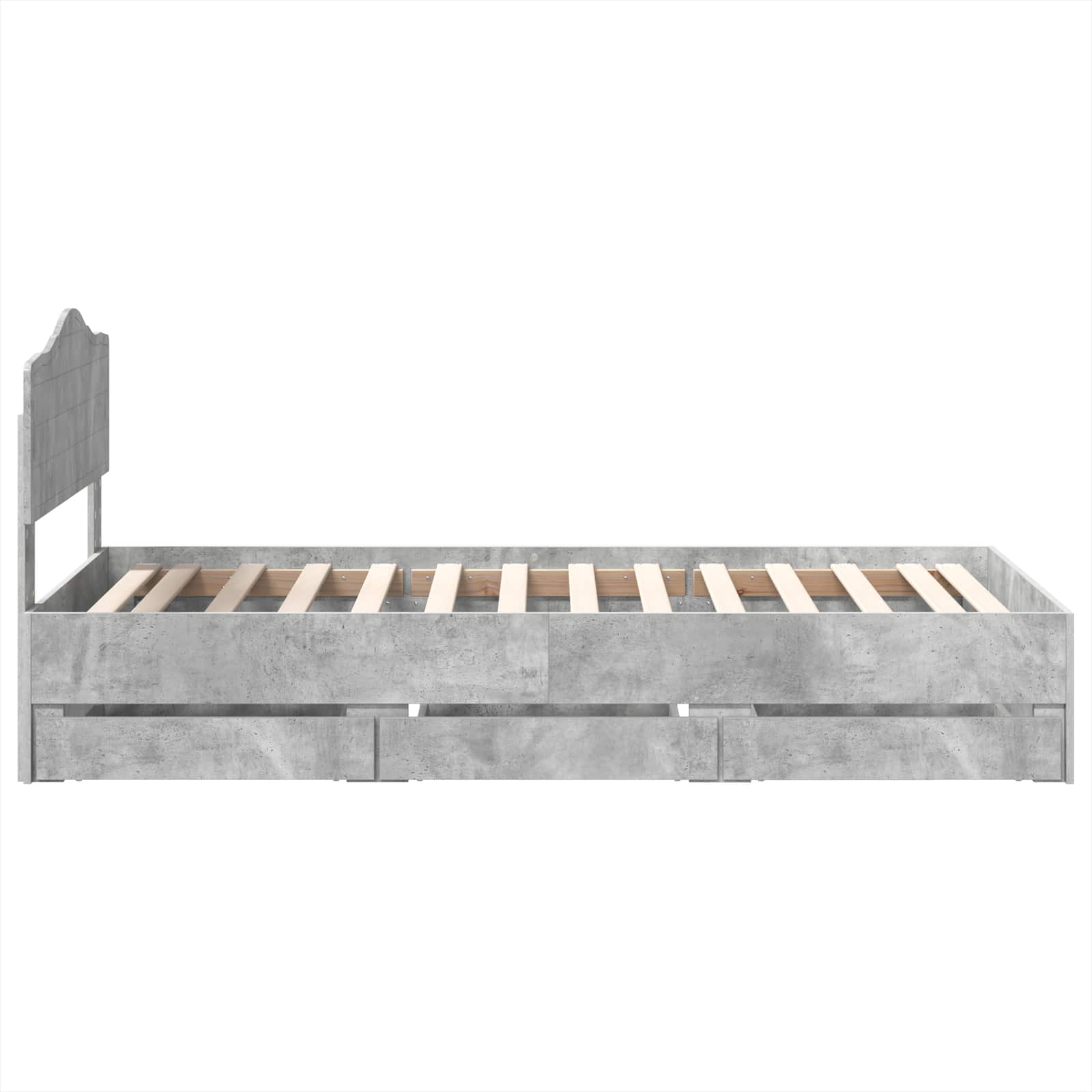 Struttura del letto con cassetto Grigio cemento 90 x 200 cm 3413050