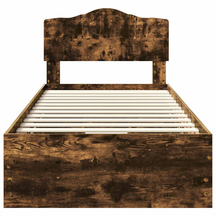 Struttura del letto con cassetto Rovere fumé 90 x 200 cm 3413051