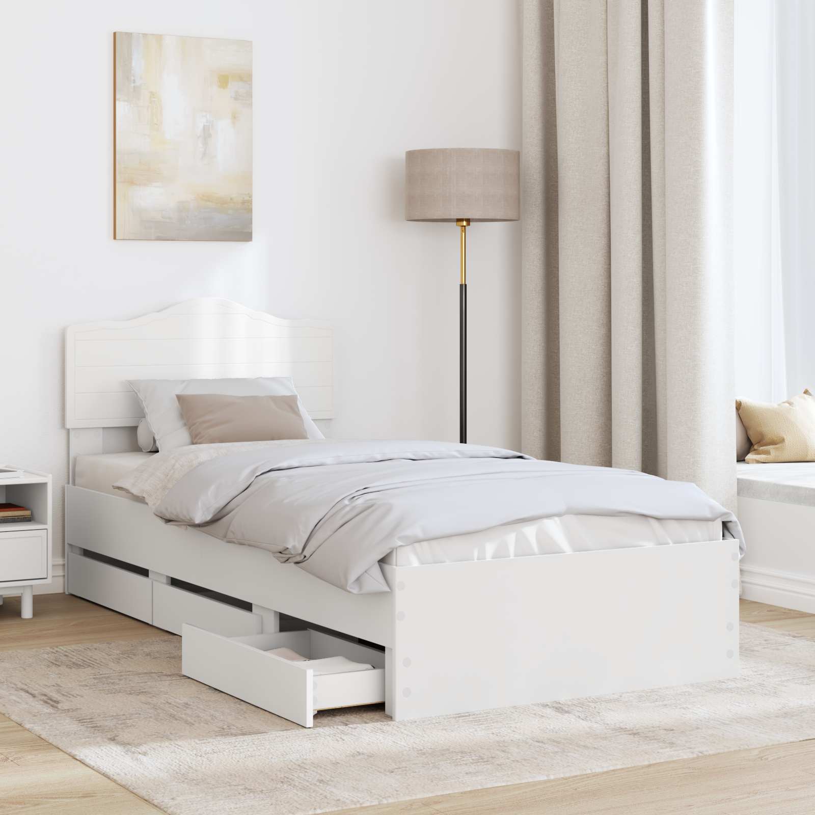 Struttura del letto Bianco 75 x 190 cm Legno Ingegnerizzato 3413054