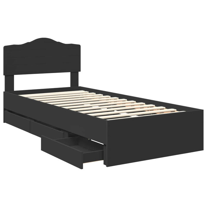 Struttura del letto Nero 75 x 190 cm Legno Ingegnerizzato 3413055