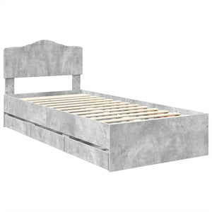 Struttura del letto con cassetto Grigio cemento 75 x 190 cm 3413057