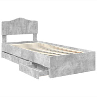 Struttura del letto con cassetto Grigio cemento 75 x 190 cm 3413057