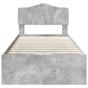 Struttura del letto con cassetto Grigio cemento 75 x 190 cm 3413057