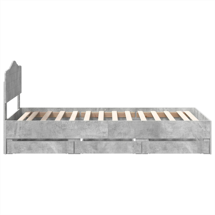 Struttura del letto con cassetto Grigio cemento 75 x 190 cm 3413057