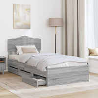 Struttura del letto con cassetto Grigio Sonoma 75 x 190 cm 3413059