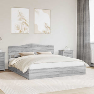 Letto con Contenitore con testiera-Struttura Letto con contenitore Grigio Sonoma 200 x 200 cm 183578