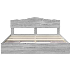 Letto con Contenitore con testiera-Struttura Letto con contenitore Grigio Sonoma 200 x 200 cm 183578