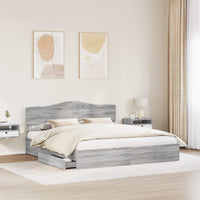 Letto con Contenitore con testiera-Struttura Letto con contenitore Grigio Sonoma 180 x 200 cm 847490