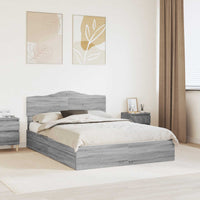 Letto con Contenitore con testiera-Struttura Letto con contenitore Grigio Sonoma 160 x 200 cm 975047