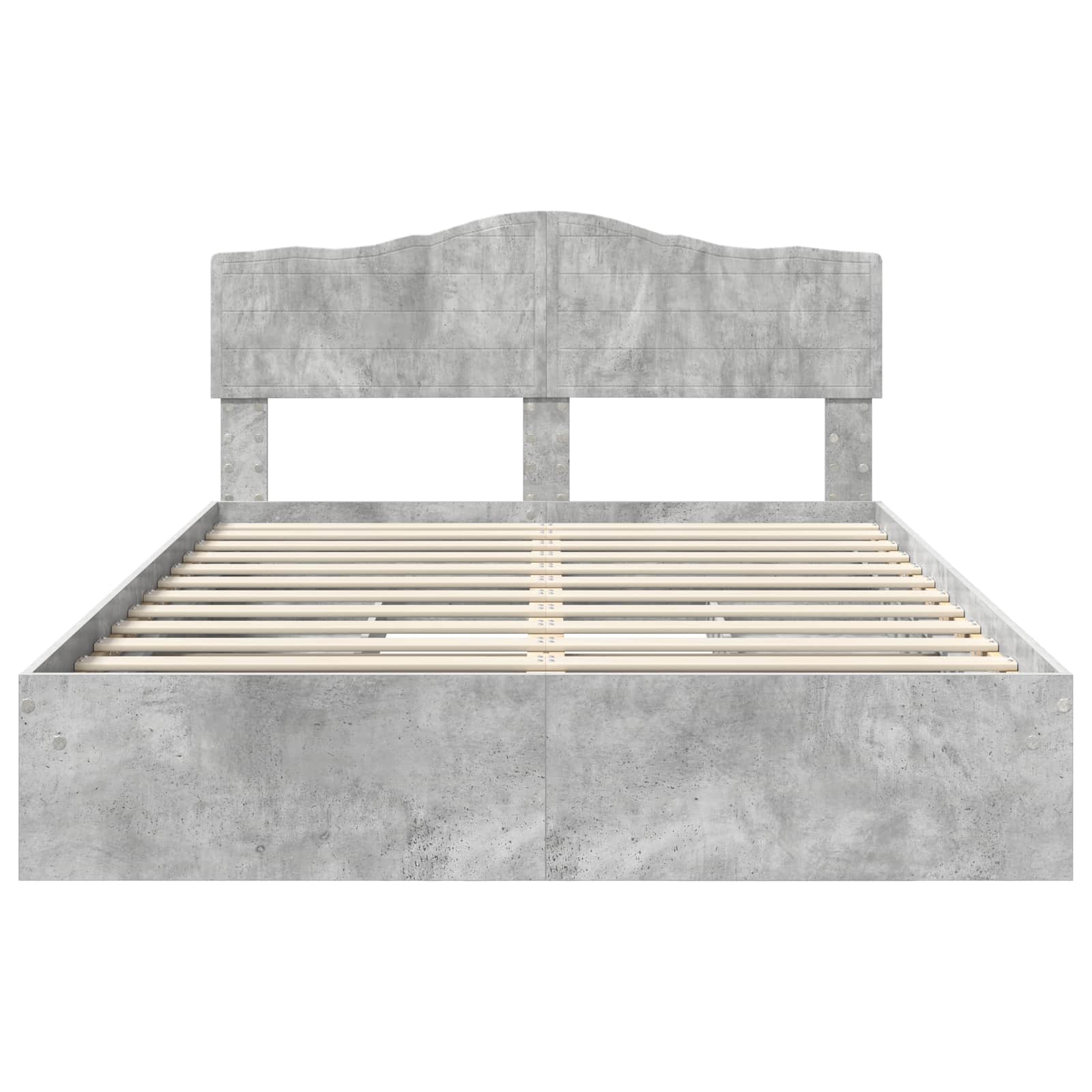 Letto con Contenitore con testiera-Struttura Letto con contenitore Grigio cemento 150 x 200 cm 313995