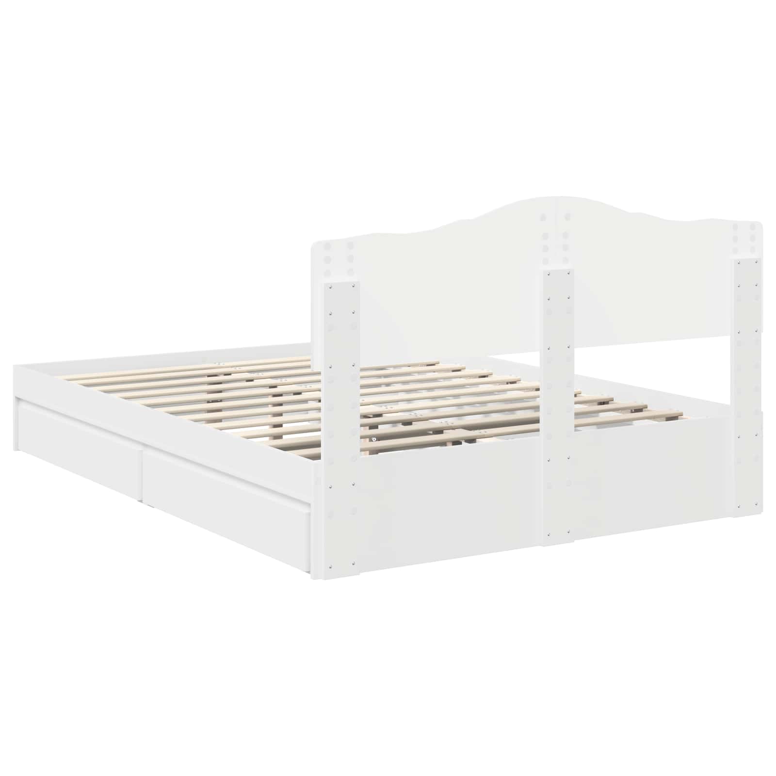 Letto con Contenitore Bianco 140 x 200 cm Legno multistrato 3413089