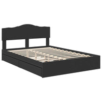 Letto con Contenitore Nero 140 x 190 cm Legno multistrato 3413097