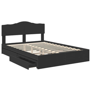 Letto con Contenitore Nero 140 x 190 cm Legno multistrato 3413097