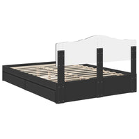Letto con Contenitore Nero 140 x 190 cm Legno multistrato 3413097
