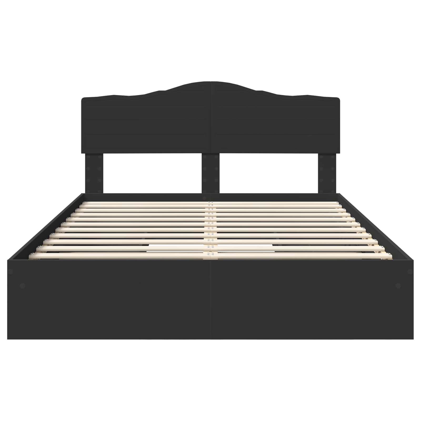 Letto con Contenitore Nero 140 x 190 cm Legno multistrato 3413097