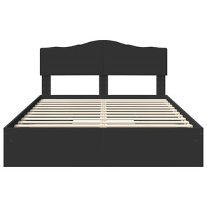 Letto con Contenitore Nero 140 x 190 cm Legno multistrato 3413097