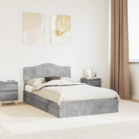 Letto con Contenitore con testiera-Struttura Letto con contenitore Grigio cemento 135 x 190 cm 529837