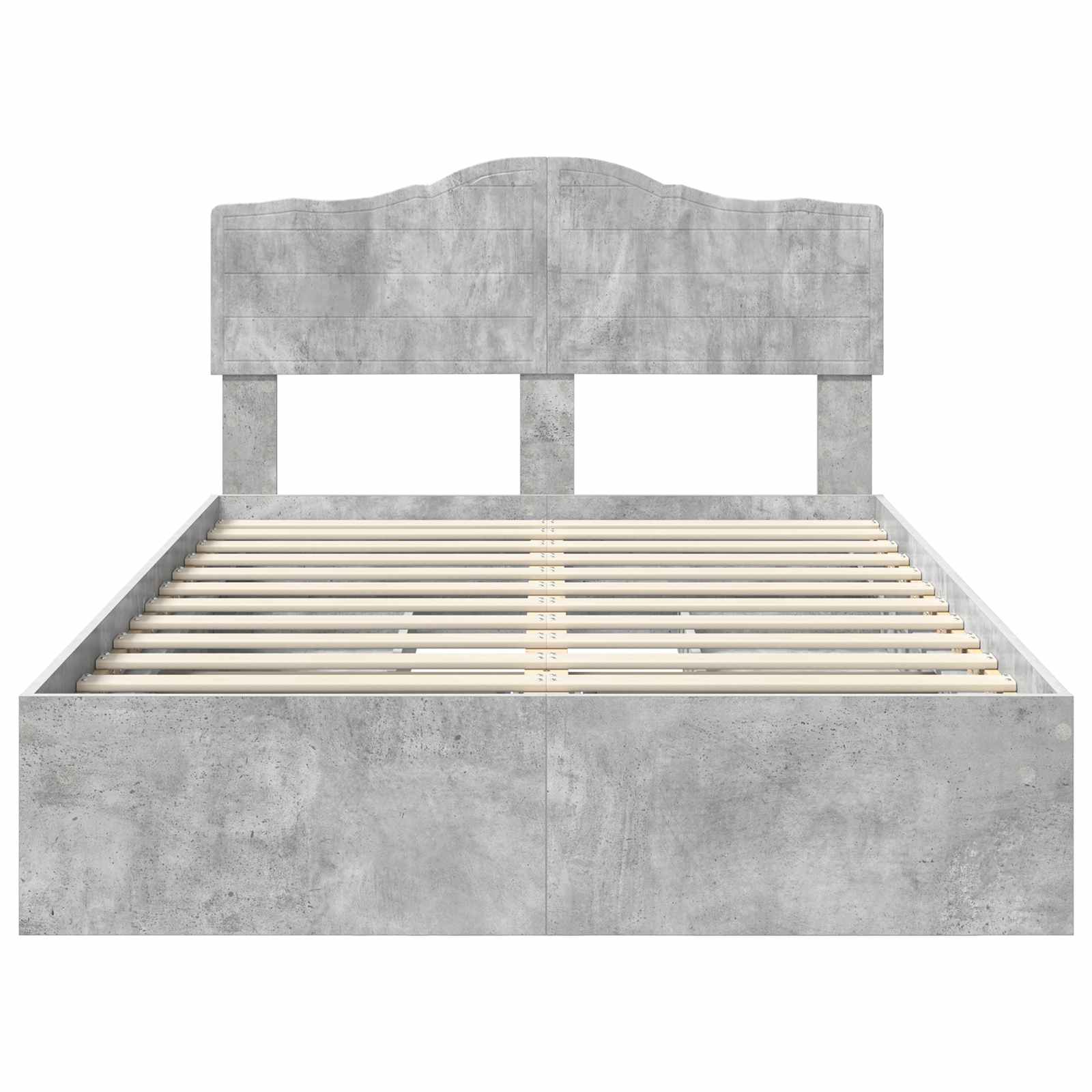 Letto con Contenitore con testiera-Struttura Letto con contenitore Grigio cemento 135 x 190 cm 529837