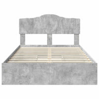 Letto con Contenitore con testiera-Struttura Letto con contenitore Grigio cemento 135 x 190 cm 529837