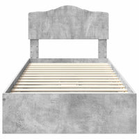 Letto con Contenitore con testiera-Struttura Letto con contenitore Grigio cemento 100 x 200 cm 104048