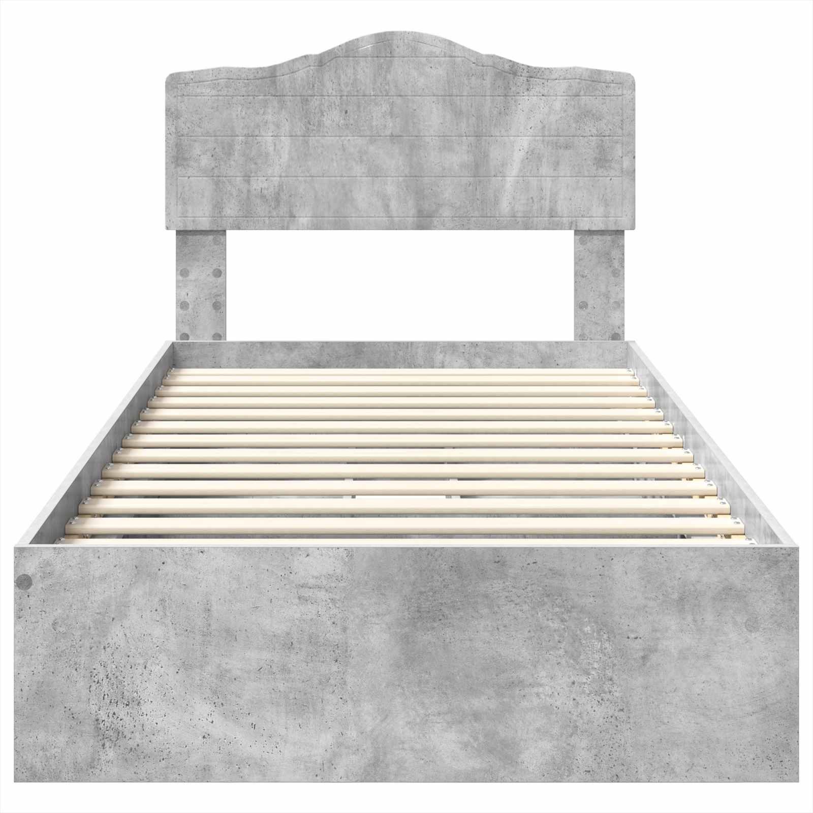 Letto con Contenitore con testiera Grigio cemento 75 x 190 cm 3413148
