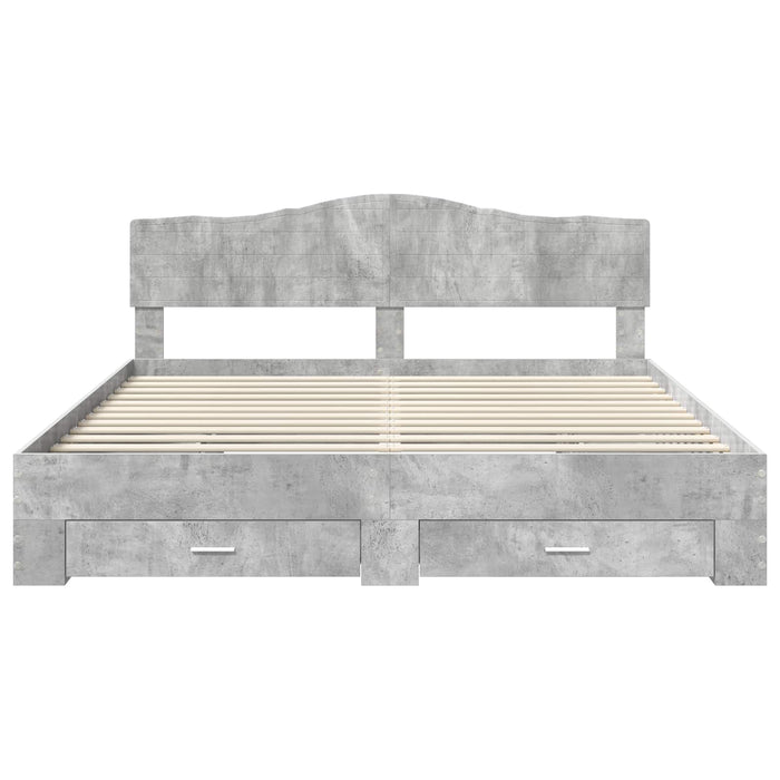 Struttura del letto con testiera Grigio cemento 200 x 200 cm 3413155