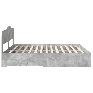 Struttura del letto con testiera-Giroletto con Testiera Grigio cemento 200 x 200 cm 807925