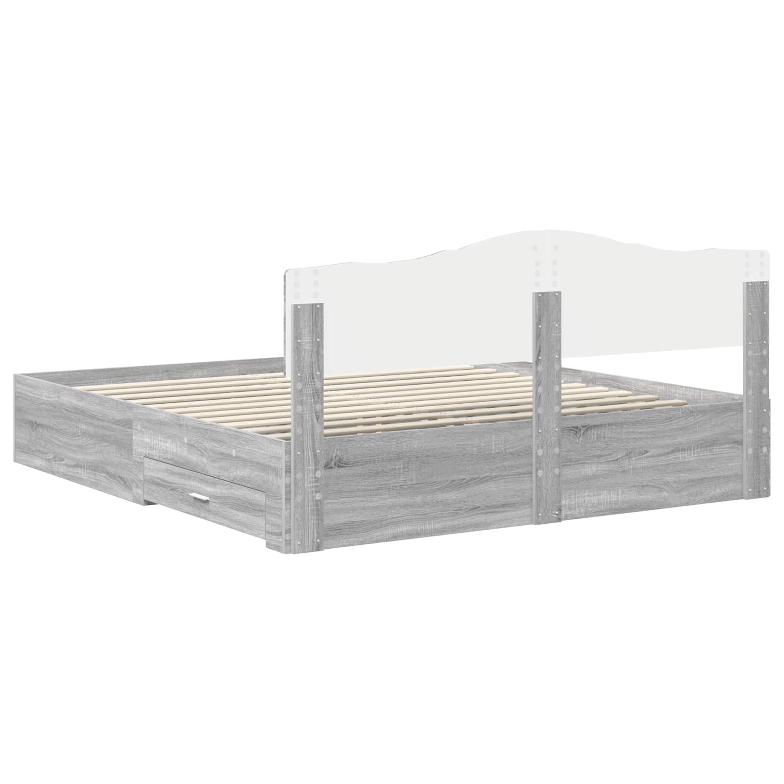 Struttura del letto con testiera Grigio Sonoma 200 x 200 cm 3413157