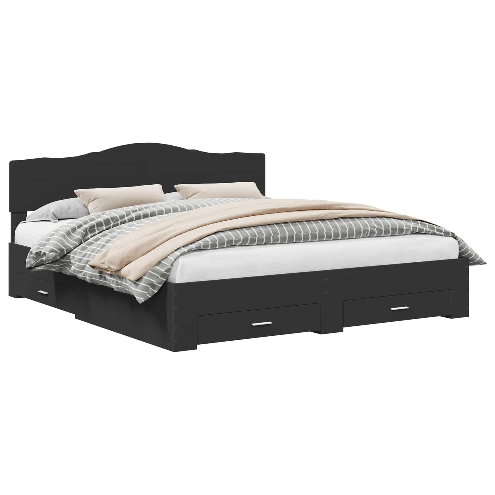 Struttura del letto Nero 180 x 200 cm Legno multistrato 3413160