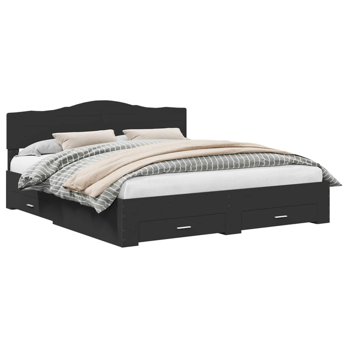 Struttura del letto Nero 180 x 200 cm Legno multistrato 3413160