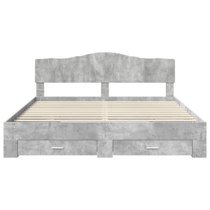 Struttura del letto con testiera-Giroletto con Testiera Grigio cemento 180 x 200 cm 256426