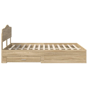 Struttura del letto con testiera-Giroletto con Testiera Rovere Sonoma 150 x 200 cm 576223