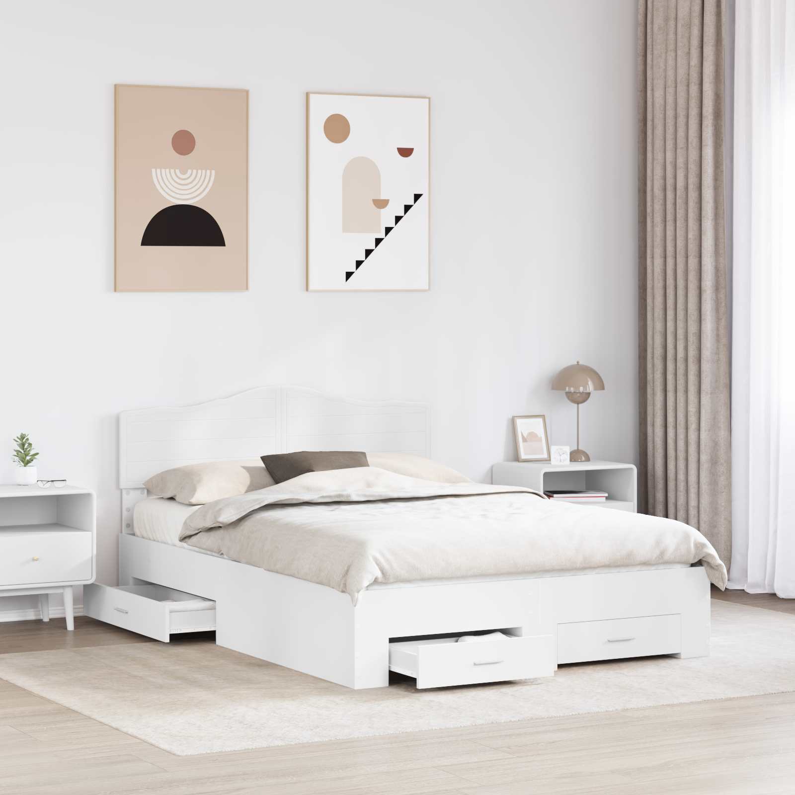 Struttura del letto Bianco 140 x 200 cm Legno multistrato 3413184