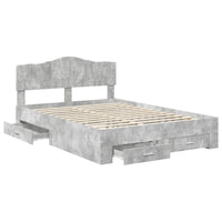 Struttura del letto con testiera Grigio cemento 140 x 200 cm 3413187