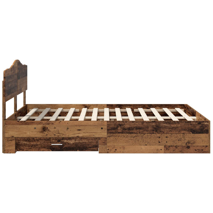 Struttura del letto con testiera-Giroletto con Testiera Legno vecchio 140 x 190 cm 727965